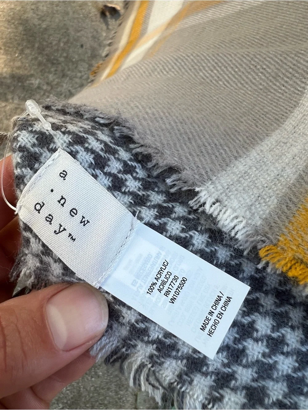 Plaid Throw Blanket in Gray, Cream & Gold